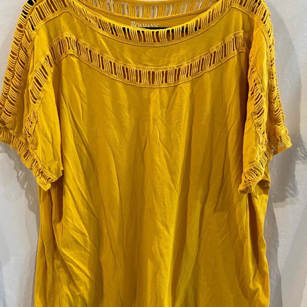 Roaman's Yellow Boat-Neck Tee